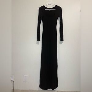 SKIMS Black Long Sleeve Maxi Dress